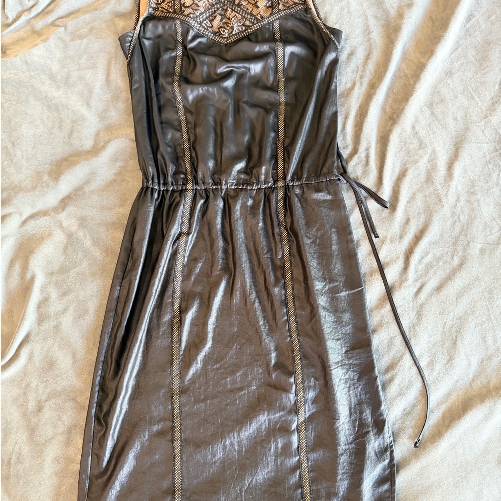 BCBG Black and Gold Midi Dress